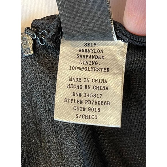 Windsor Women Ruched Bodycon Mini Dress Puffy Shoulders Design Nylon Black Small - Picture 10 of 11